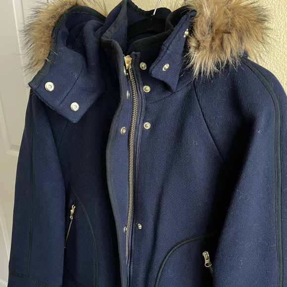 NEW! J. Crew Summit Parka in Italian Stadium-Cloth Wool Coat in Navy (8) - Picture 6 of 16